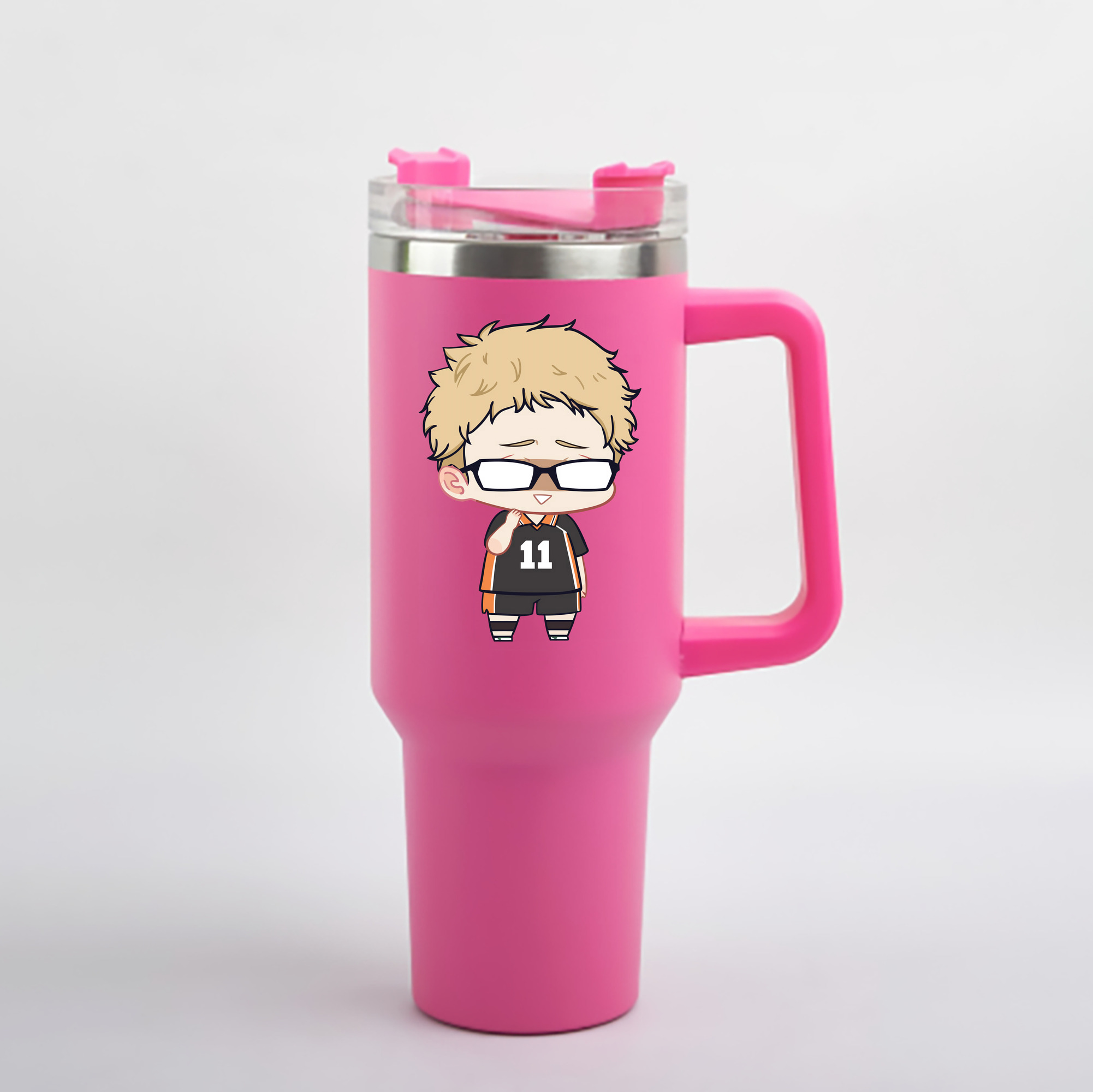 （画像用） ハイキュー!! Haikyu!! 1200mL車用タンブラー - クリスタルステッカー（プラスチックストロー付き）